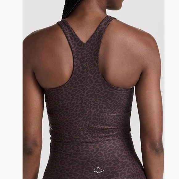 BEYOND YOGA Women's SoftMark Refocus Cropped Tank In in Charcoal Animal Print - Picture 2 of 15